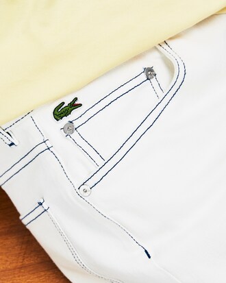 Men's Lacoste LIVE 5-Pocket Faded Denim Bermuda Shorts