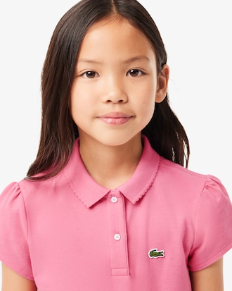Scalloped Collar Mini Piqué Polo Shirt