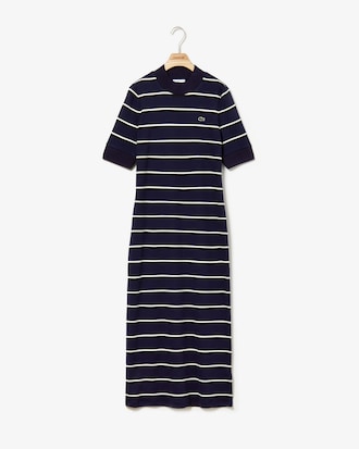 Women's Lacoste LIVE Striped Ribbed Knit Tube Dress