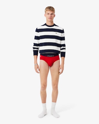 3-Pack Logo Waist Monochrome Cotton Briefs