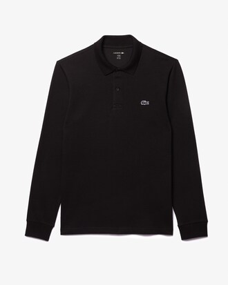 Regular Fit Long Sleeved Cotton Blend Polo Shirt