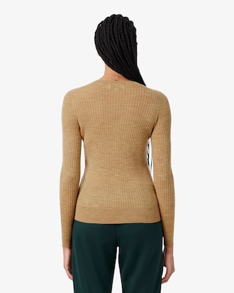 Rib Knit Merino Wool Cardigan