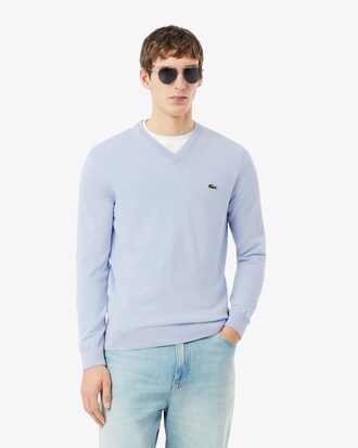Monochrome Cotton V-neck Sweater