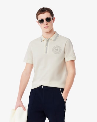 Regular Fit L.12.12 Badge Print Polo Shirt