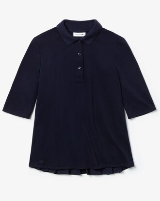 Women's Lacoste Pleated Back Petit Piqu&eacute; Polo Shirt
