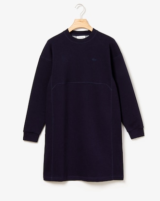 Women's Lacoste Motion Ribbed Panels Two-Ply Sweatshirt Dress