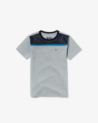 Boys' Lacoste SPORT Crew Neck Mesh Panel Cotton Tennis T-shirt
