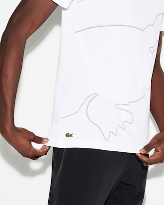 Men's Lacoste SPORT Crew Neck Oversized Croc Print Tech Jersey T-shirt