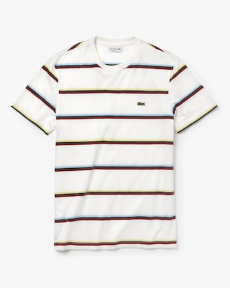 Men's Crew Neck Colour Striped Soft Cotton T-shirt