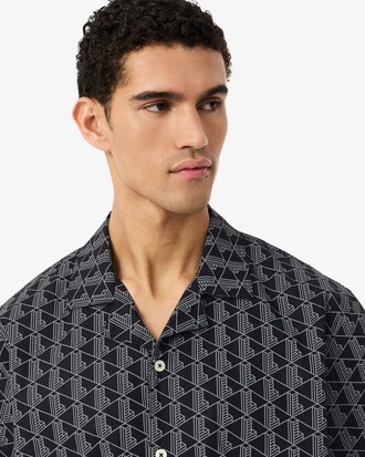 Monogram Print Poplin Pajama Shirt