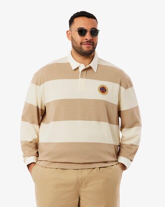 Relaxed Fit Striped Rugby Polo Shirt