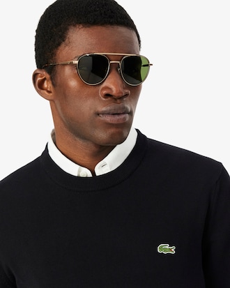 Monochrome Crew Neck Cotton Sweater