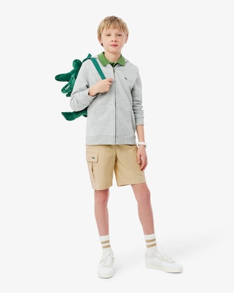Long Gabardine Cargo Shorts