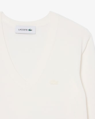 Seamless Knit V Neck Sweater
