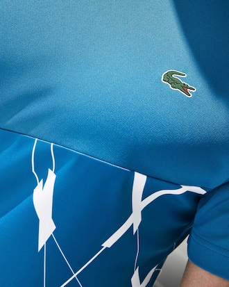 Men's Lacoste SPORT Geometric Design Breathable Piqué T-shirt