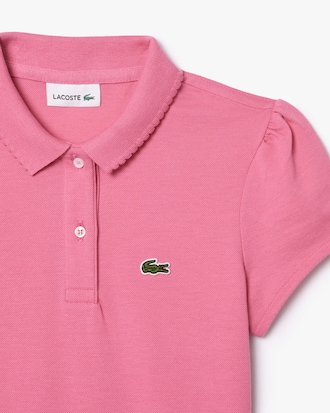 Scalloped Collar Mini Piqué Polo Shirt