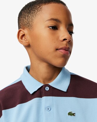 Contrast Stripe Piqué Rugby Shirt
