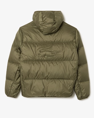 Short Water-Repellent Hooded Puffed Jacket