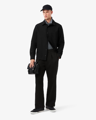 Loose Fit Piqué Pleated Pants