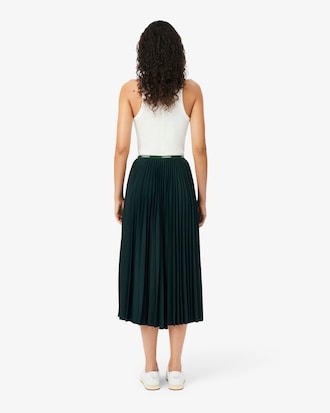 Long Pleated Elasticated Waist Skirt