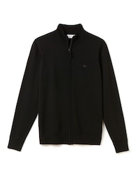 Men's Stand-Up Collar Wool Jersey Zippered Cardigan