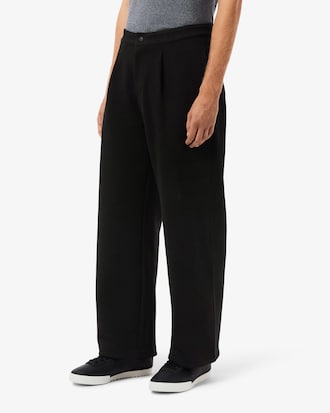 Loose Fit Piqué Pleated Pants