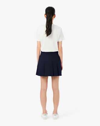 Short Stretch Cotton Pleated Skirt