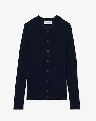 Rib Knit Merino Wool Cardigan