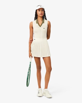 Sleeveless Stretch Knit Tennis Polo Shirt