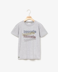 Boys' Crew Neck Lacoste Print Cotton T-shirt