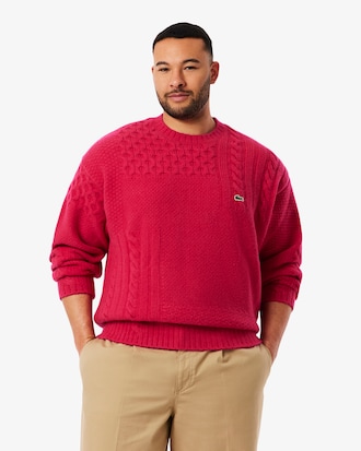 Relaxed Fit Patchwork Effect Wool Sweater