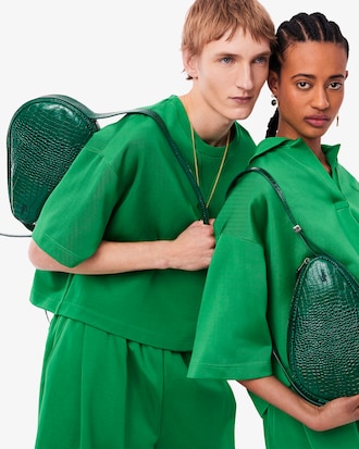 Runway Embossed Leather Hobo Racket Bag