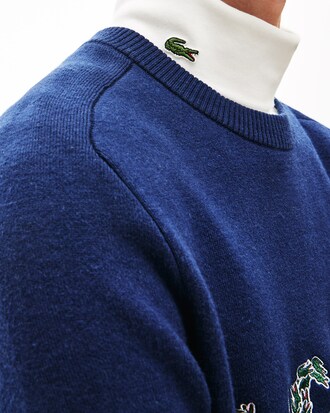 Men's Crocodile Embroidery Lacoste Signature Wool Blend Sweater