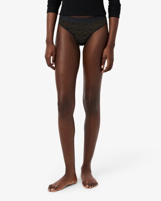 Logo Waist Lacy String Briefs