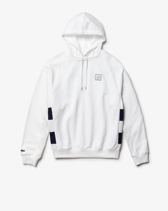 Men's Bi-Material Striped Panels Fleece Hoodie