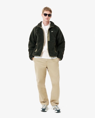 Colour-Block Fleece Zip-Up Jacket