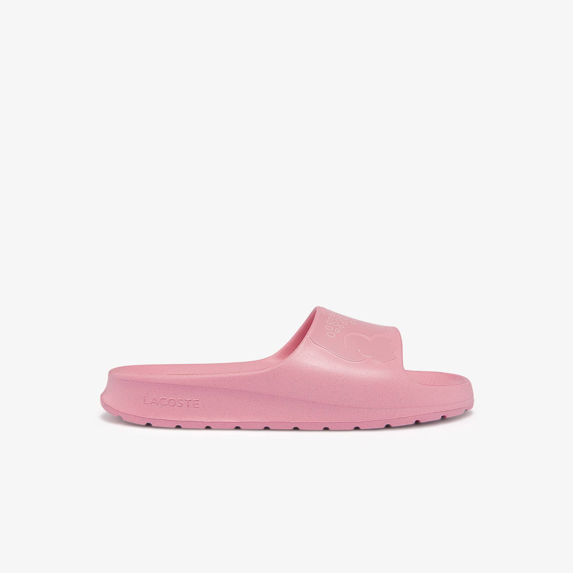 pink lacoste sliders
