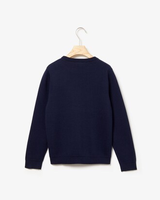 Boys' Embroidered Crocodiles Lacoste Lettering Wool And Cotton Sweater