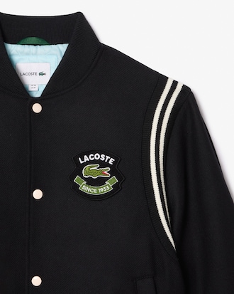 Wool Contrast Badge Varsity Jacket