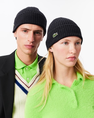 Rib Knit Brushed Wool Beanie