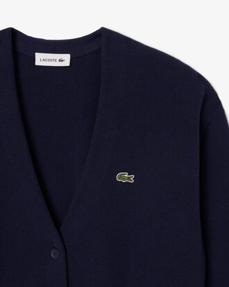V Neck Moss Stitch Cotton Cardigan