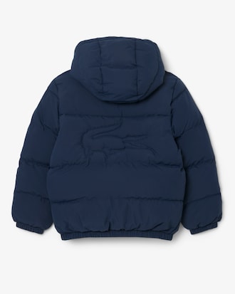 Unisex Embroidered Crocodile Hooded Puffed Jacket