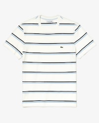 Men's Crew Neck Striped Cotton And Linen Jersey T-shirt