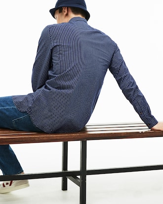 Men's Slim Fit Check Cotton Poplin Shirt