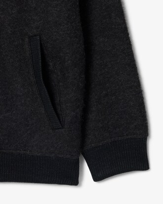 Oversized Boiled Wool Knit Cardigan