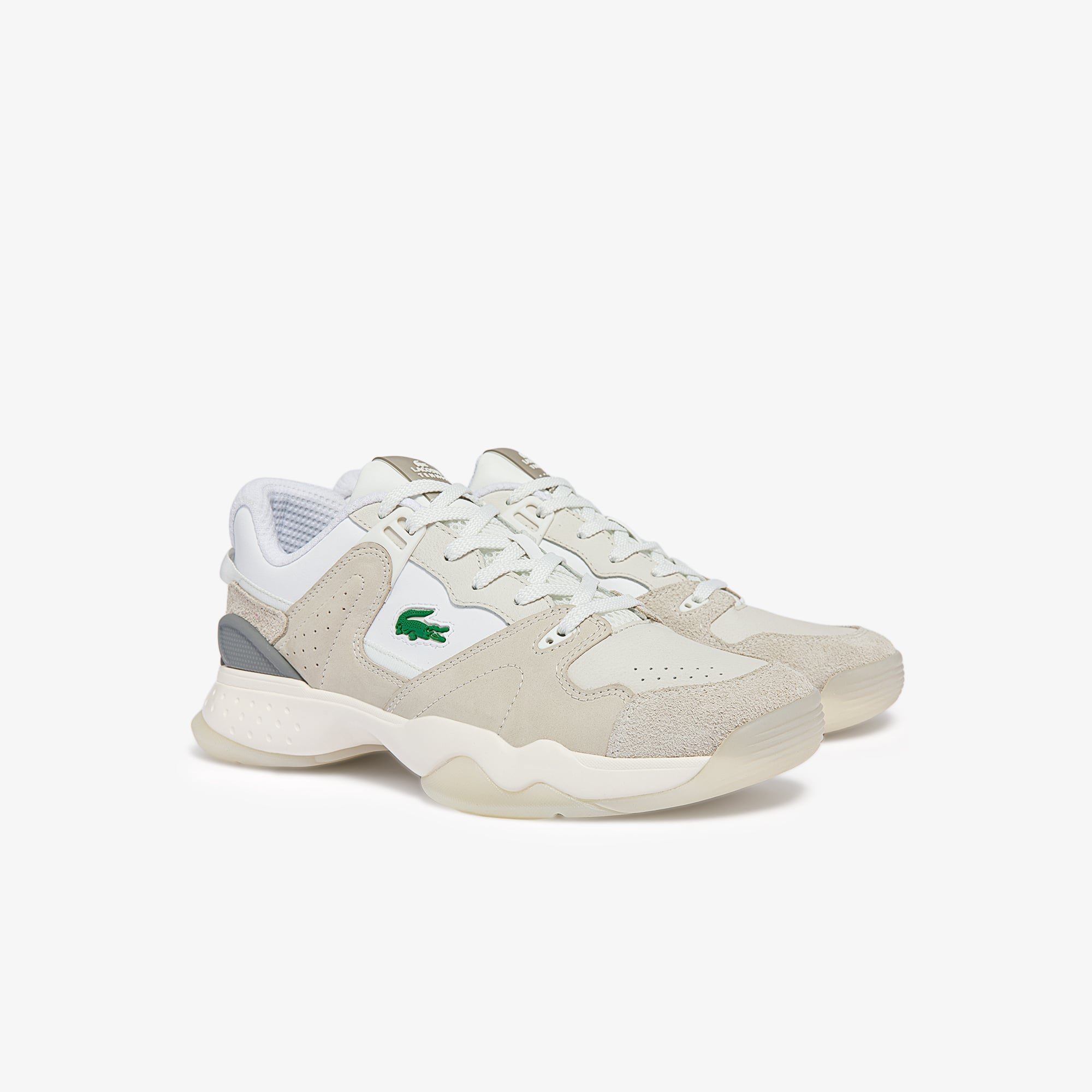 Men's T-Point Leather and Suede Trainers | LACOSTE