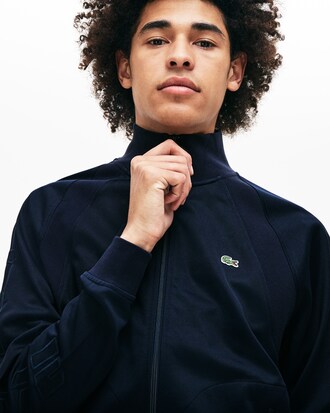 Unisex Lacoste LIVE Graphic Embroidery Resistant Knit Zip Jacket