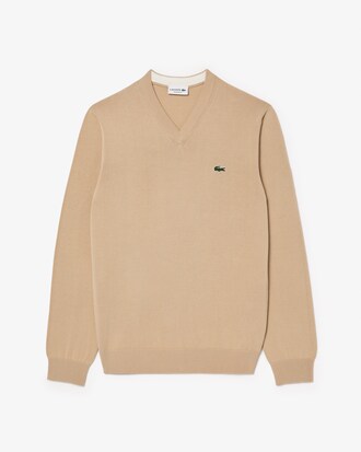 Monochrome Cotton V-neck Sweater