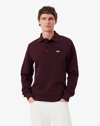 Ribbed Cotton Polo Collar Sweatshirt