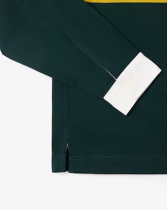 Relaxed Fit Striped Piqu&eacute; Rugby Polo Shirt